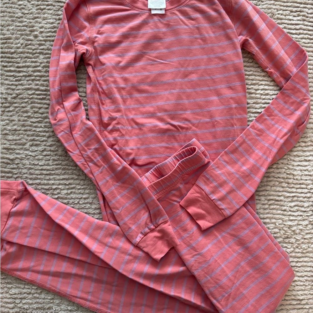 Hanna Andersson Pink and Blue Striped Kids Pajama Set